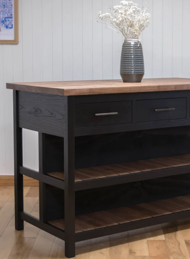 Ebonised Ash Kitchen island, Breakfast Bar - #019