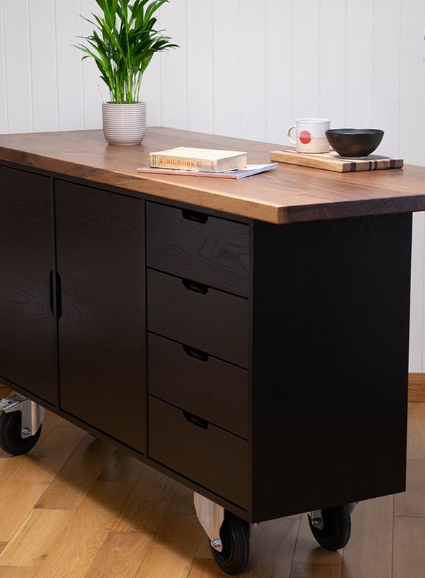 Walnut Kitchen Island & Breakfast Bar - #018