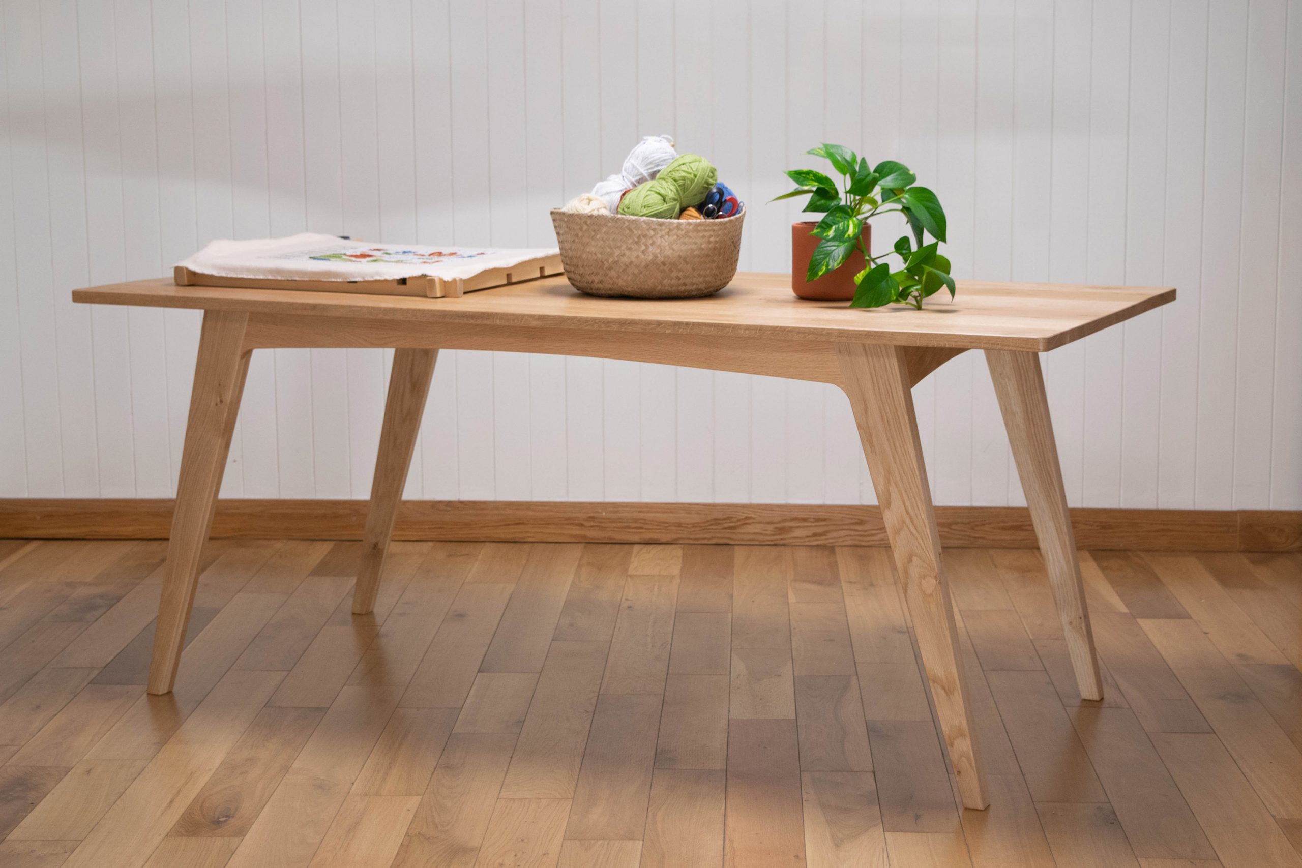 Mid-Century Modern Oak Dining Table - 6 Seater - #020 - Image 3