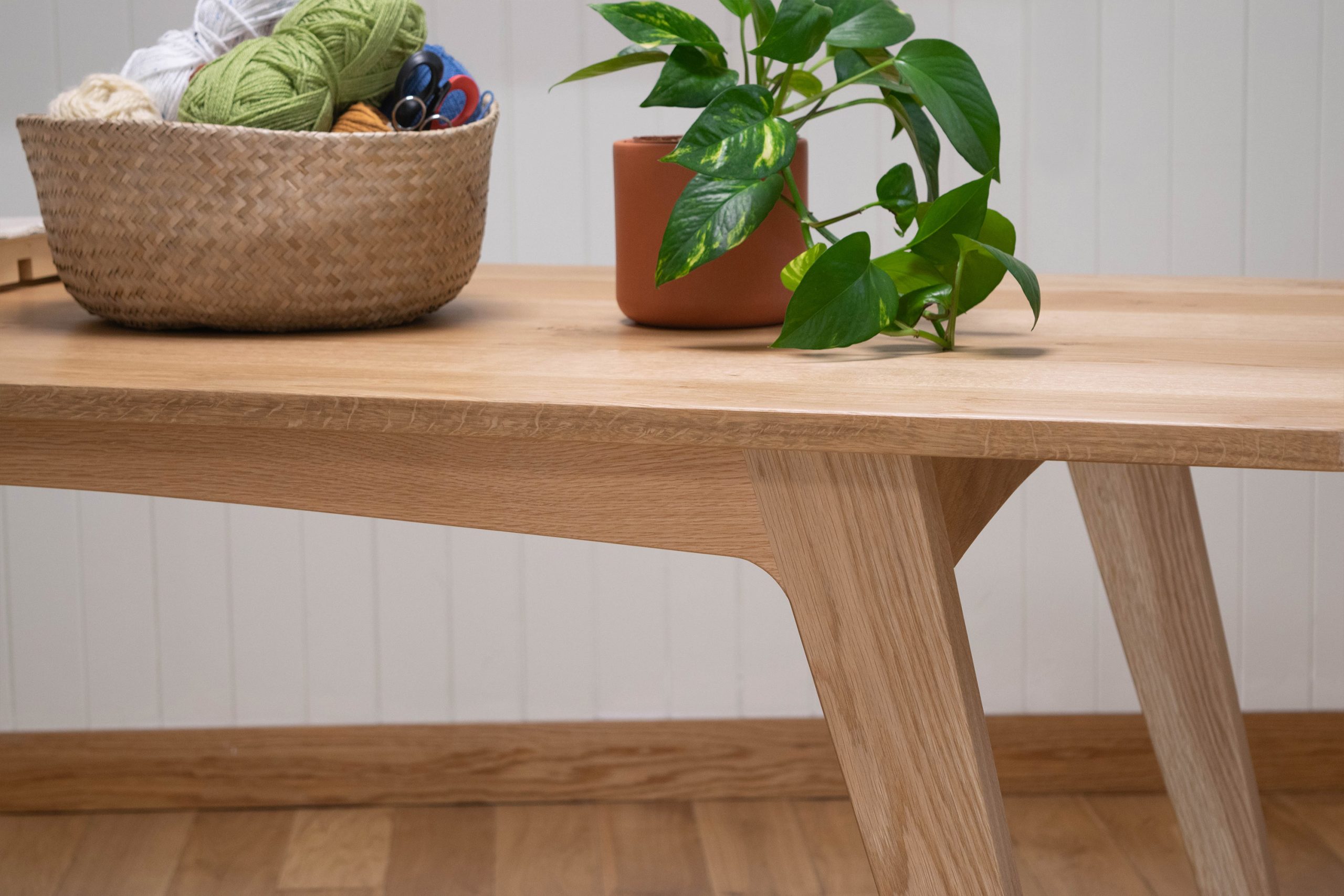 Mid-Century Modern Oak Dining Table - 6 Seater - #020 - Image 4