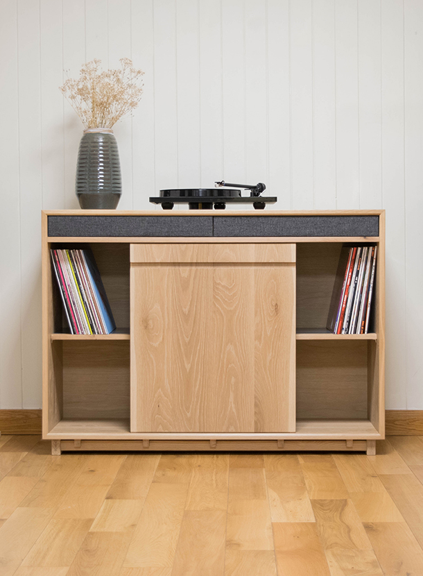 Japandi Hifi Unit, Record Media Cabinet - #017